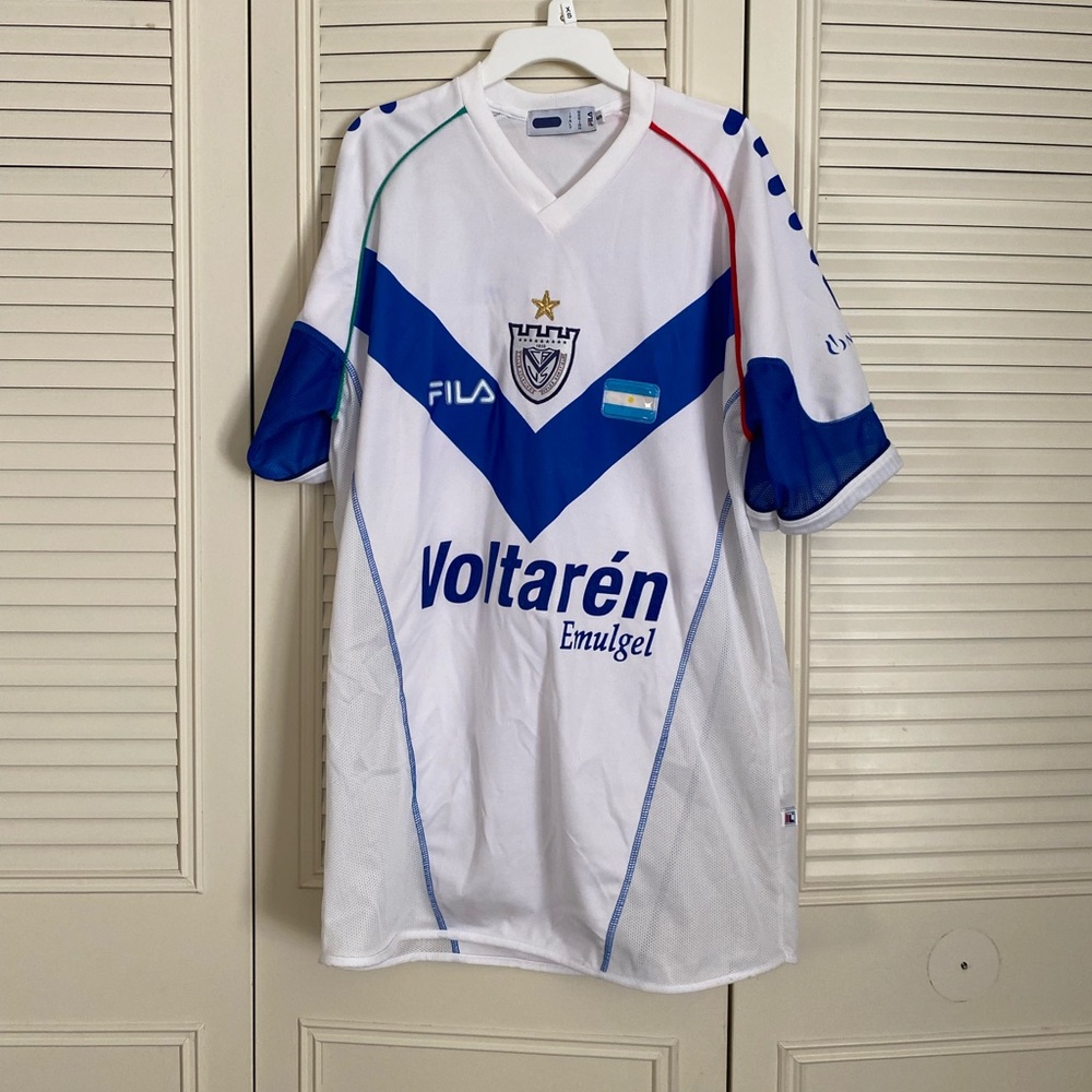 Soccer Jersey 2003 club Velez Argentina FILA Novartis Futbol white Voltaren - Picture 2 of 15